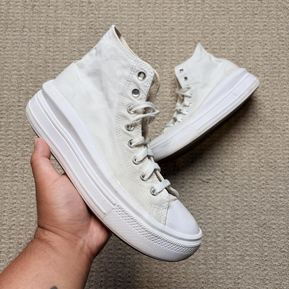 Converse Chuck Taylor All Star Move Platform High‎ Top White Womens Size 10